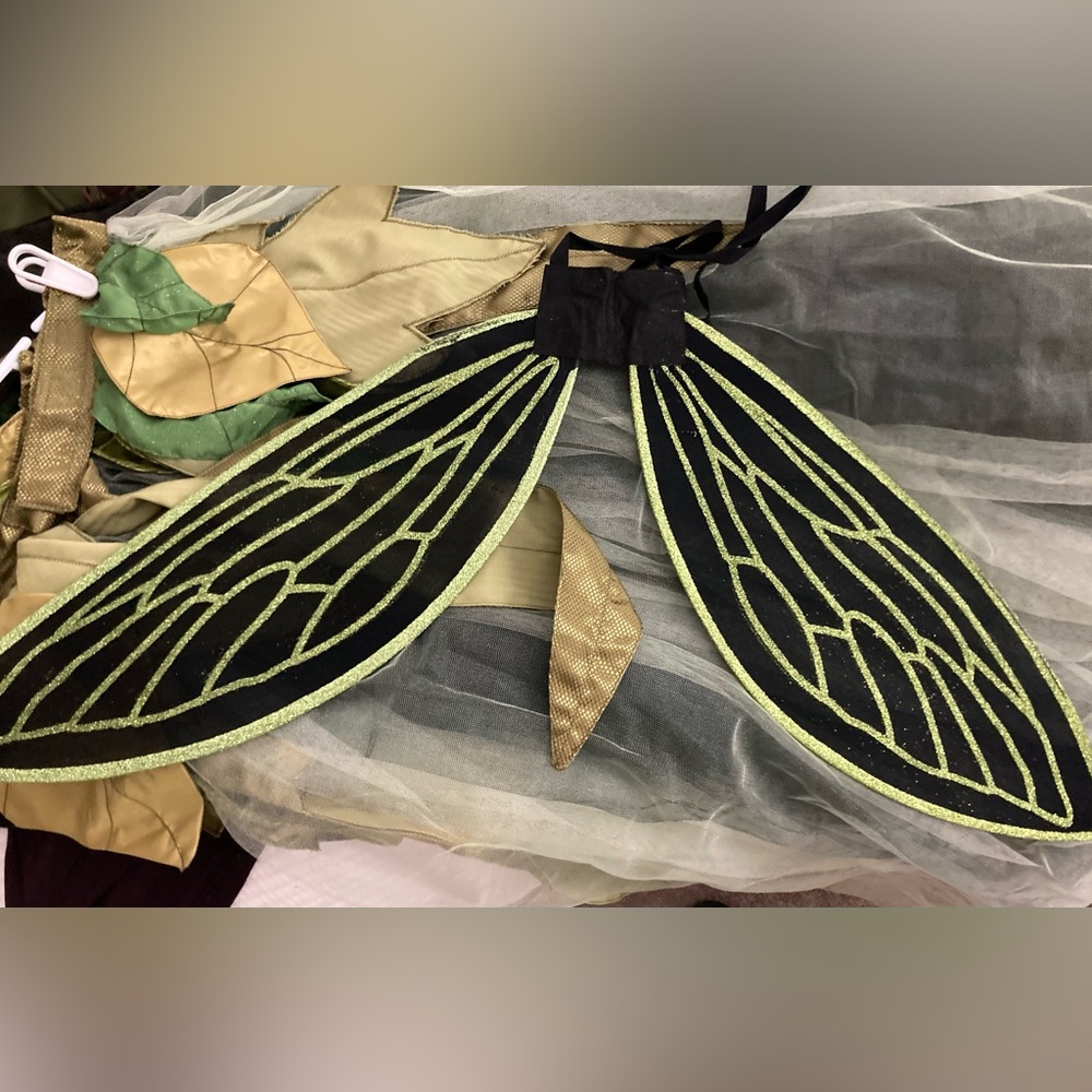 Wood Fairy Couture Costume | Tulle Skirt and Satin leaves Collar | Storage Bag - Picture 5 of 6